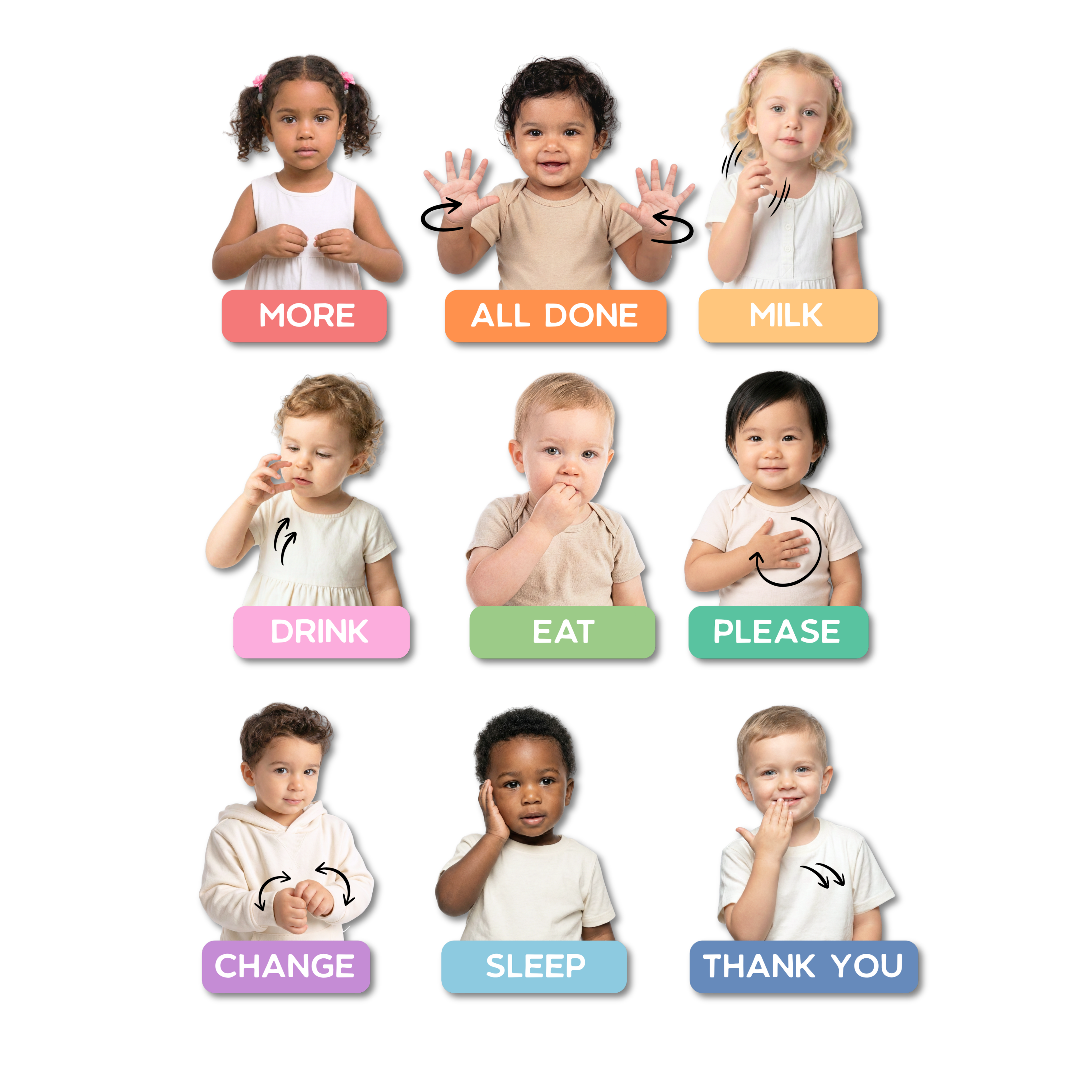 ASL Baby Sign Magnets – Little Lamb Kind