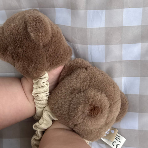 Teddy kicking rattle